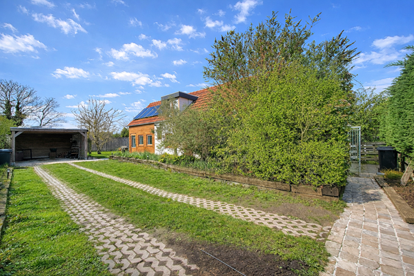 Zonnige tuin met traditionele woning.png